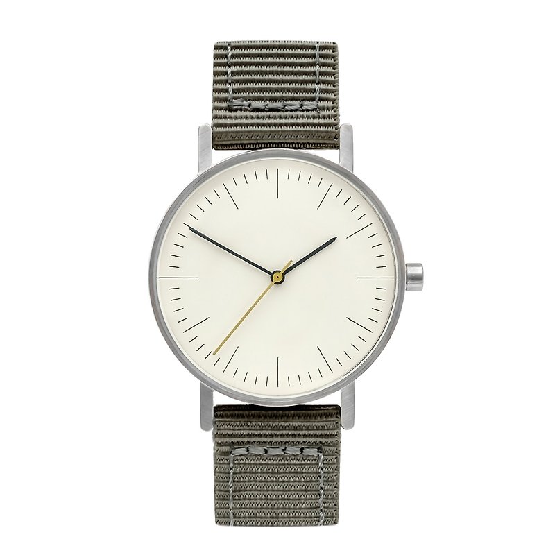 BIJOUONE B001系列 極簡設計 森系冷淡復古風格手錶 - 青灰色表帶 - 男裝錶/中性錶 - 不鏽鋼 灰色