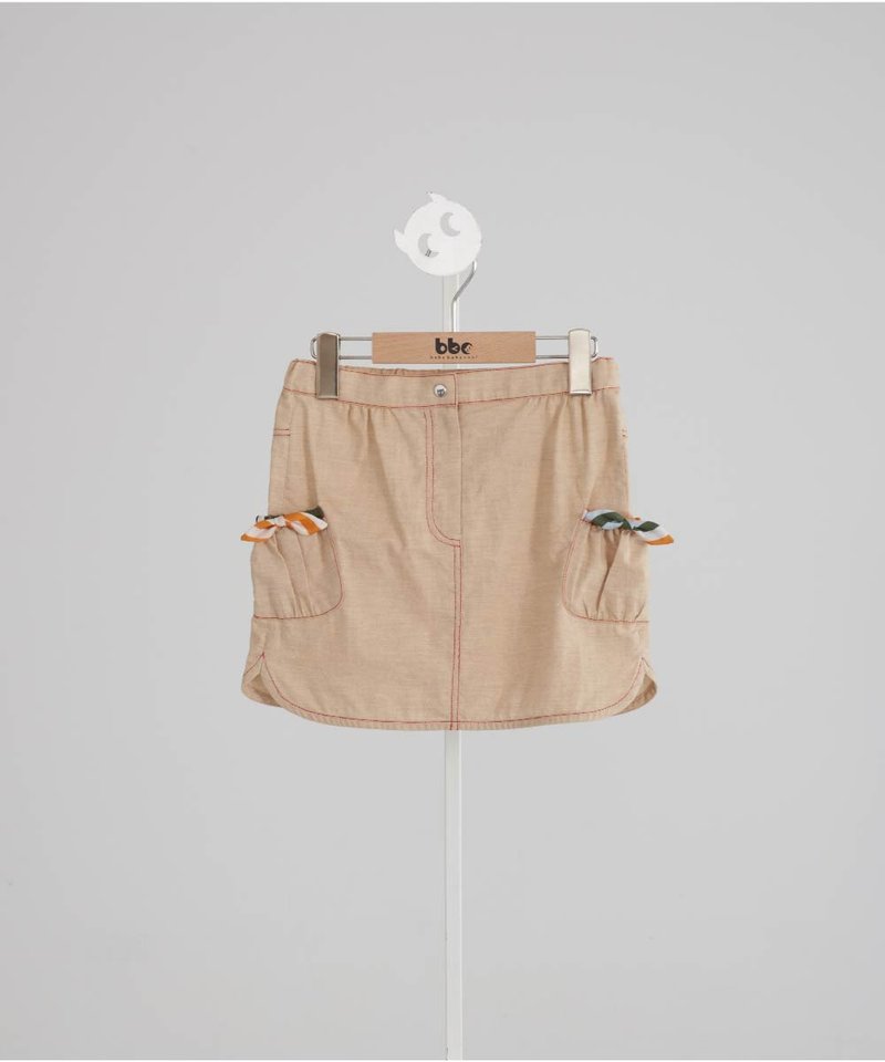 Rainbow bow skirt - Skirts - Cotton & Hemp Khaki