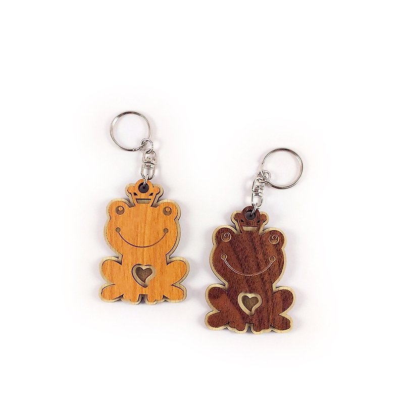 【教師節禮物】木雕鑰匙圈-青蛙 - 鑰匙圈/鑰匙包 - 木頭 咖啡色