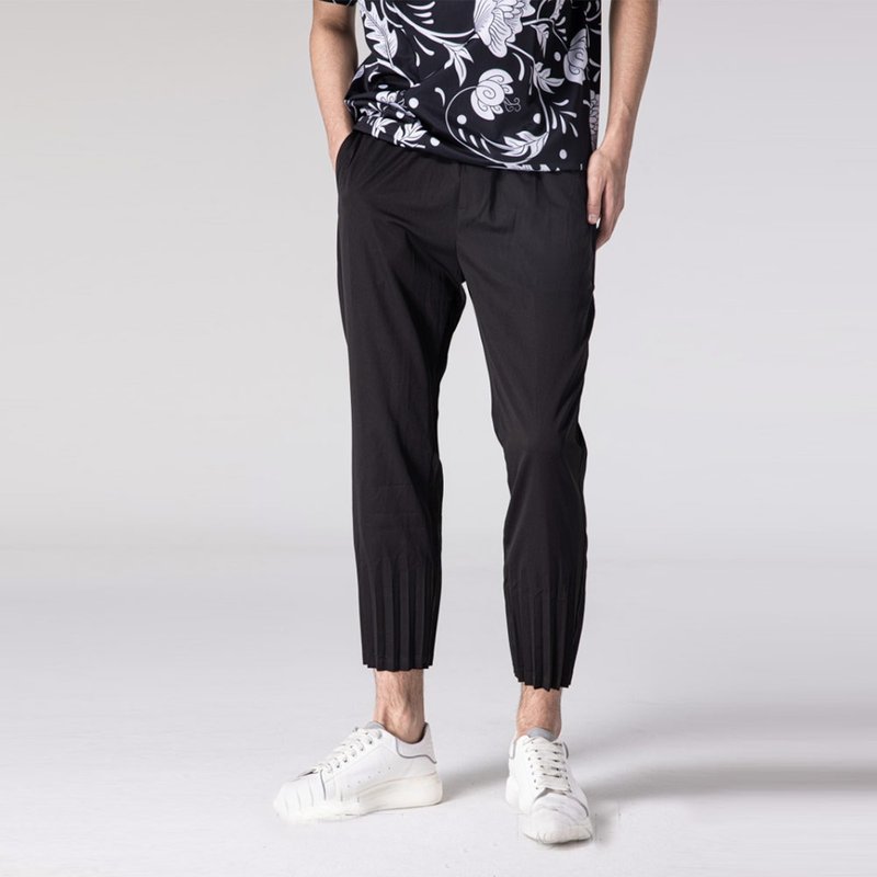 Pinli summer men's work clothes small leg casual Capris Leggings - Men's Pants - Polyester Black