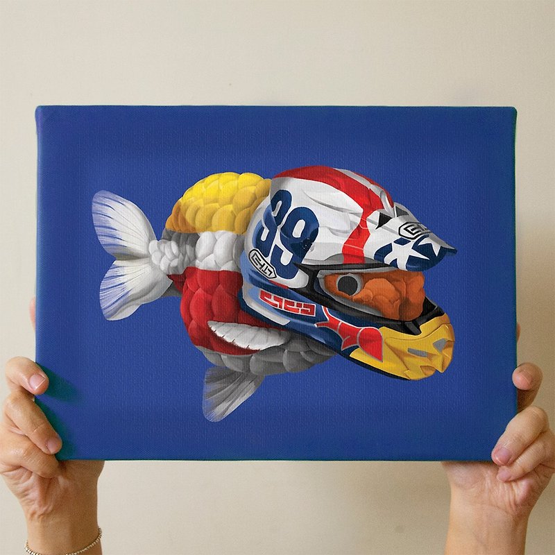 Racer motogp fish/digital microjet/limited edition/art print - โปสเตอร์ - วัสดุอื่นๆ สีน้ำเงิน