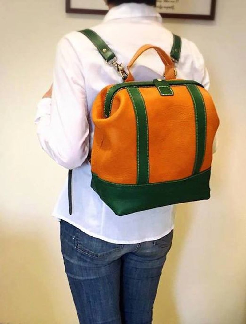 CAIQUES BACKPACK - Backpacks - Genuine Leather Orange
