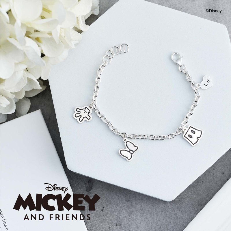 Disney Metalwork Handmade Bracelet The Mickey Family - สร้อยข้อมือ - เงินแท้ 