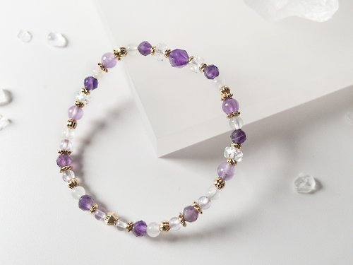 奇石物語 典雅氣息－紫水晶 | 月光石 | 白水晶 | 天然石手珠