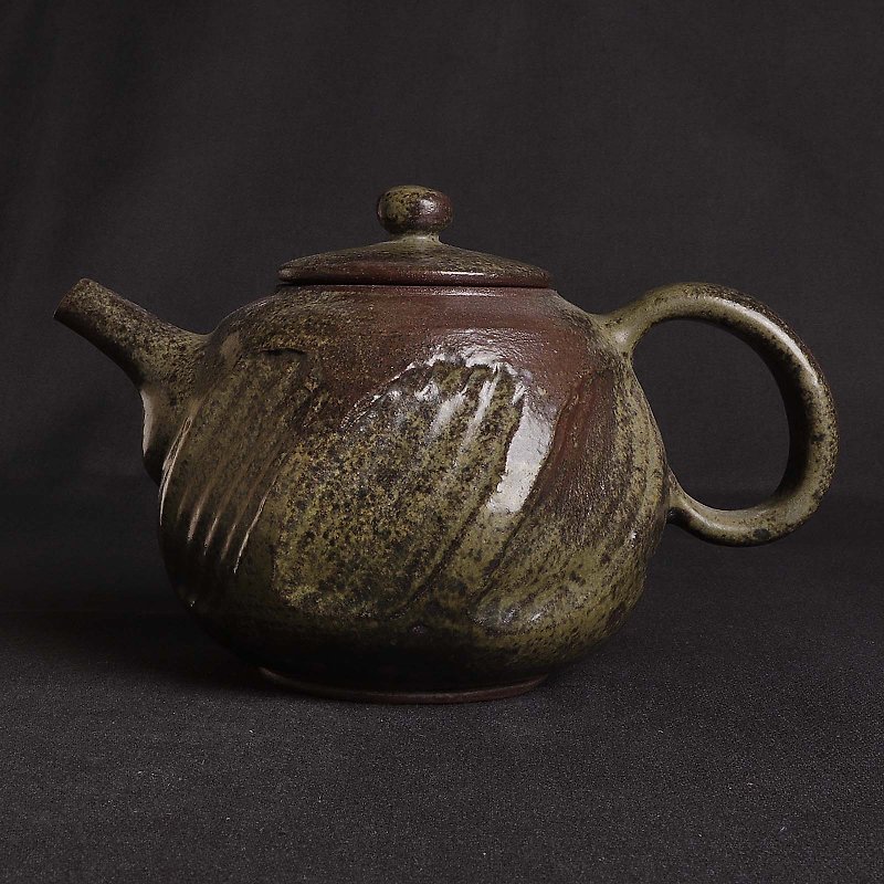Gray glaze twill back pot - Teapots & Teacups - Pottery Green