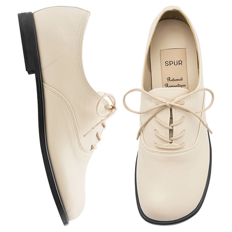 PRE-ORDER SPUR 綁帶樂福鞋 RS7032 LIGHT BEIGE - 其他女皮鞋 - 其他材質 