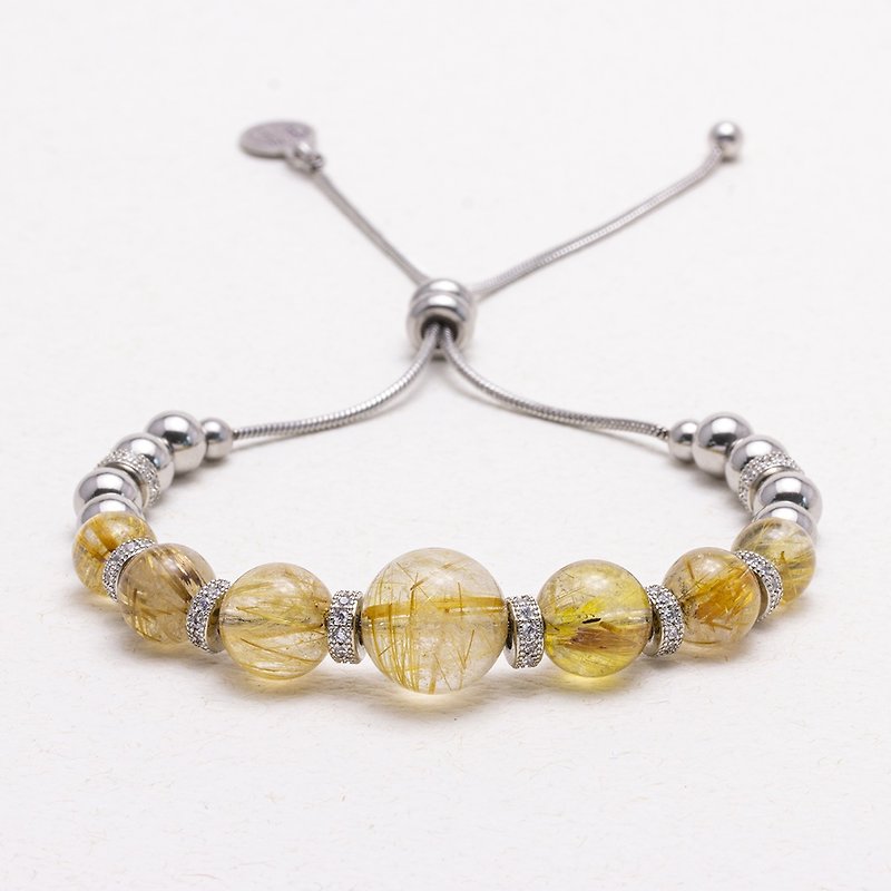[Flickering Planet] Blonde Crystal Stainless Steel Bracelet - Bracelets - Crystal Yellow