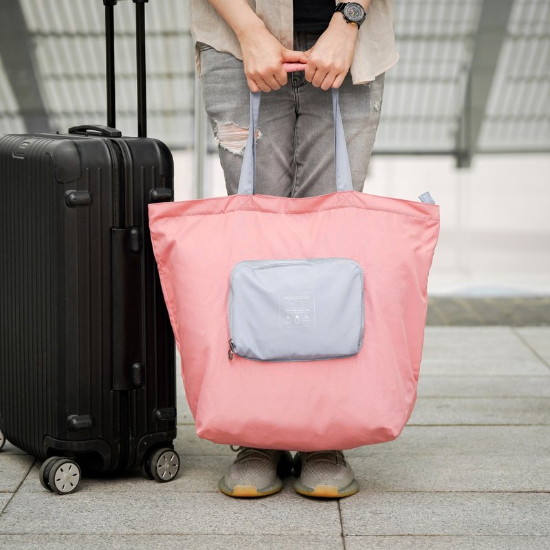 Bon Voyage Traveller Foldable  Spare Bag - Coral - Handbags & Totes - Nylon Pink