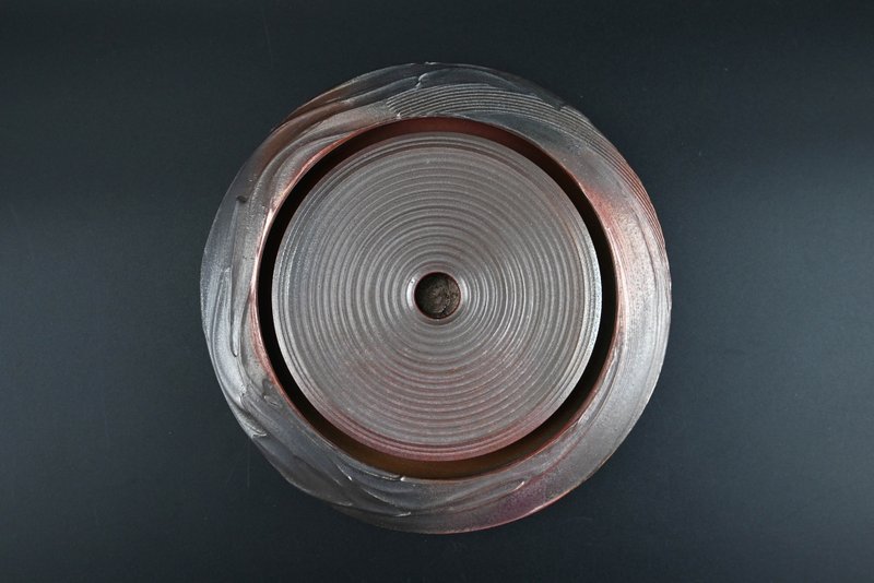 柴燒兩件式茶盤 日式茶盤 壺承【臻麟陶藝】 - 茶壺/茶杯/茶具 - 陶 