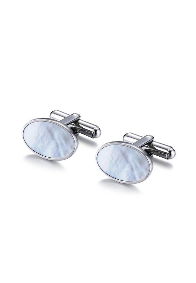 Kings Collection Oval Mother of Pearl White Men Cufflinks KC10044 White - Cuff Links - Other Metals White