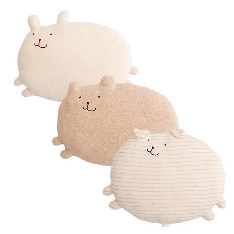 Y-1051 100% Organic Cotton Hugging Pillow Rabbit Bear Bear Dog Made in Japan - Baby Accessories - Cotton & Hemp Brown