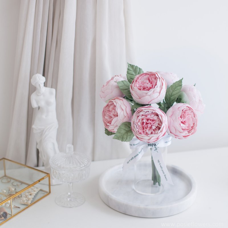 LIGHT PINK PEONY |  Mini Marseille vase for Home Decoration - 擺飾/家飾品 - 紙 粉紅色