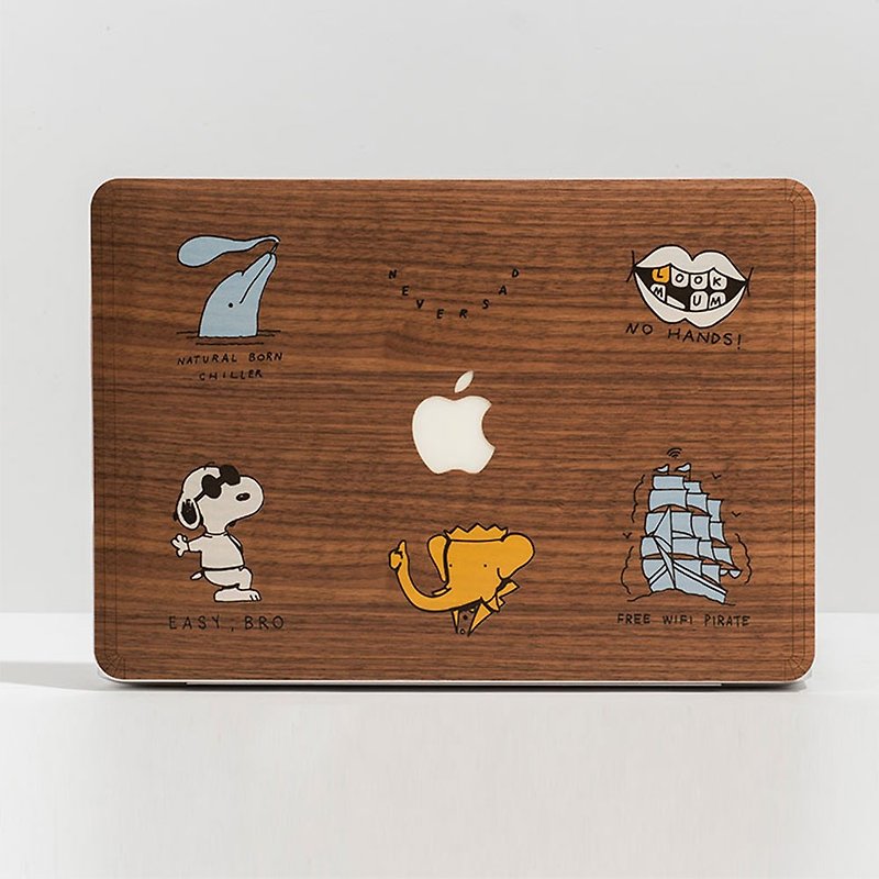 [Pre-Order] Mac Log Protector / MICHELE LEONI Design - Tablet & Laptop Cases - Wood Brown