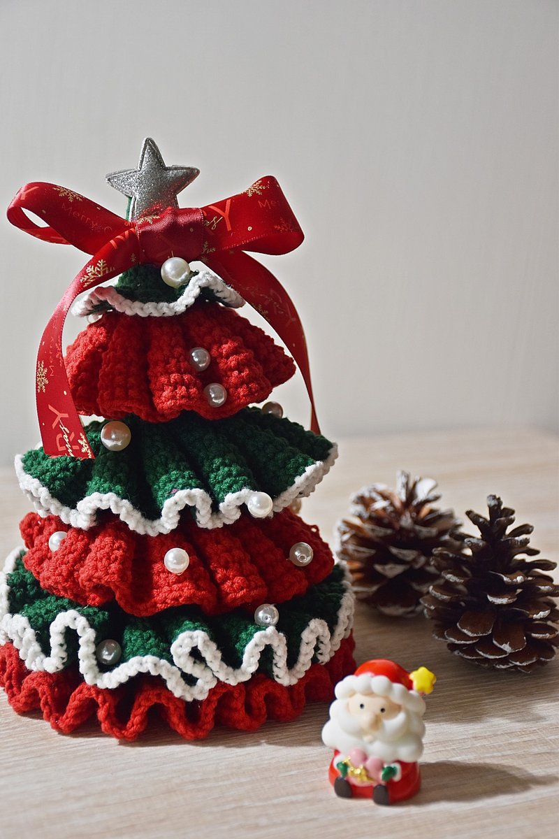 Handmade Limited Edition Crochet Christmas Tree | Christmas Gift | Secret Santa Gift - Dried Flowers & Bouquets - Silk White