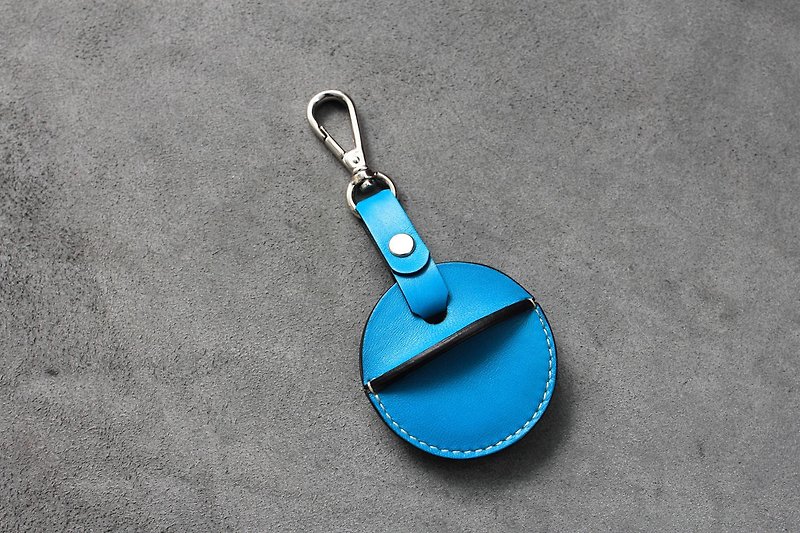 KAKU皮革設計 gogoro鑰匙皮套 活動鉤環款式 限量天空藍 - 鑰匙圈/鑰匙包 - 真皮 藍色