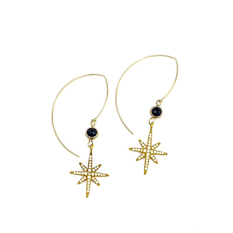 [Ficelle Concubine Light Jewelry] [Amber Anticipation] Sun Twilight impression – ear hook - Earrings & Clip-ons - Gemstone 