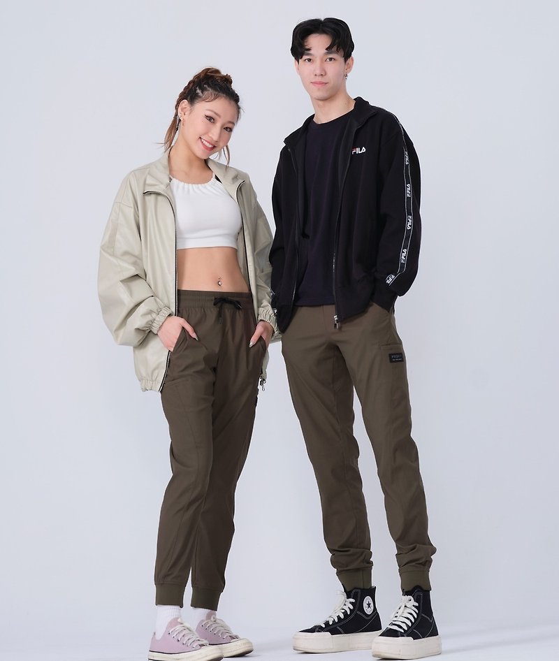 AM006 AMSTERDAM Multi-Functional Sporty Casual Pants– Forest Green - Unisex Pants - Other Man-Made Fibers Green