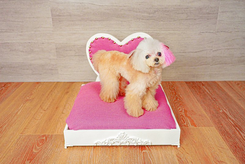 木頭 其他家具 粉紅色 - Heart symbol Dog bed Cat bed, pink fabric pet sofa bed
