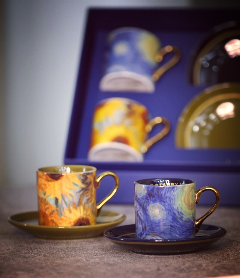 Van Gogh espresso cup & saucer set - Mugs - Porcelain Blue