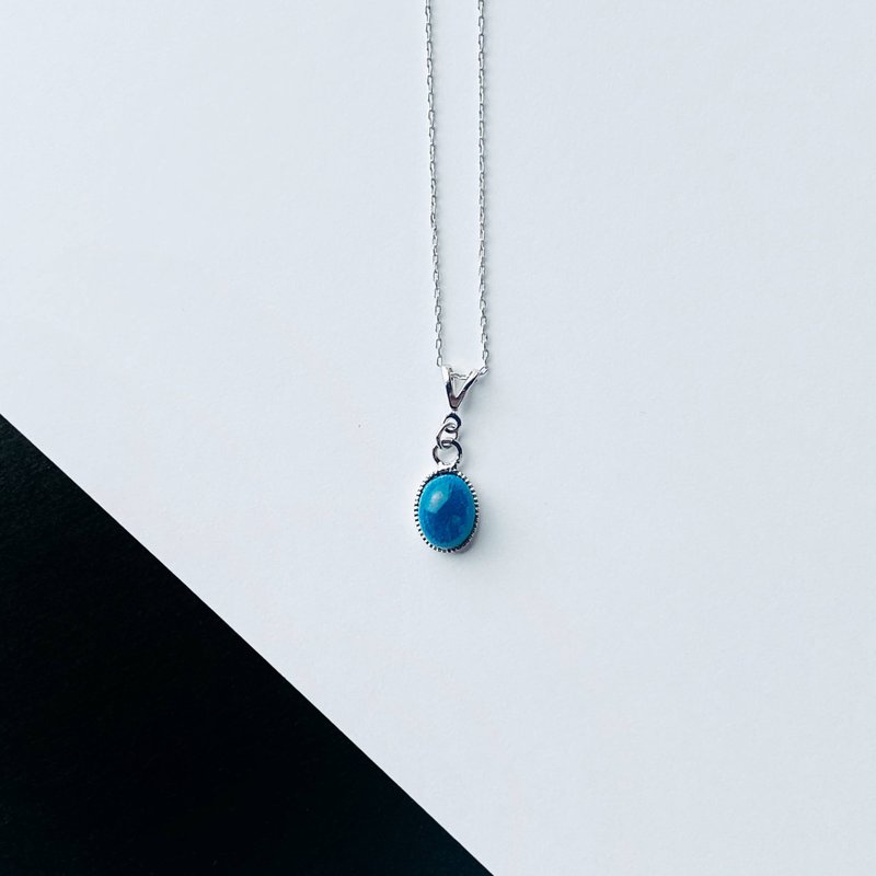 一粒ペンダント【スカイブルー Sky Blue】 七宝焼のペンダント 純銀張七宝 - 項鍊 - 其他材質 藍色