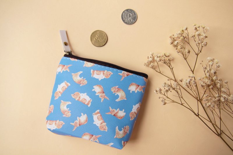 Rabbit Bunny Coin Bag - Coin Purses - Faux Leather Blue