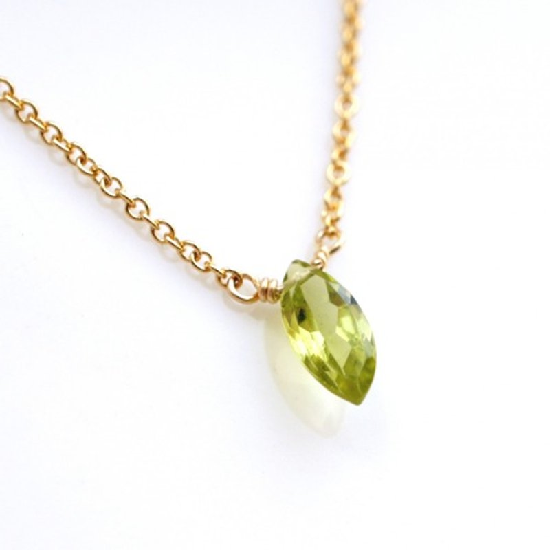 Peridot Marquise Cut Necklace Magda - Necklaces - Gemstone Green