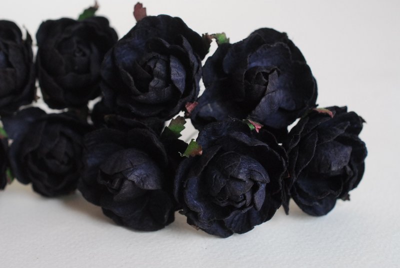 Paper Flower, centerpiece, 25 pieces DIY peony rose size 3.5 cm., black color - Other - Paper 