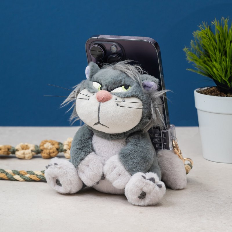 (Must-have for travel) Disney Rutherford Plush Doll Cell Phone Back Holder + Environmental Bag (Must-have for Travel) - อุปกรณ์เสริมอื่น ๆ - วัสดุอื่นๆ สีเทา