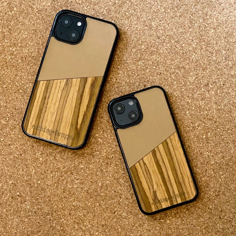 iPhone 13 min/ iPhone 13 / iPhone 13 Por / iPhone Por Max - 手機殼/手機套 - 木頭 灰色