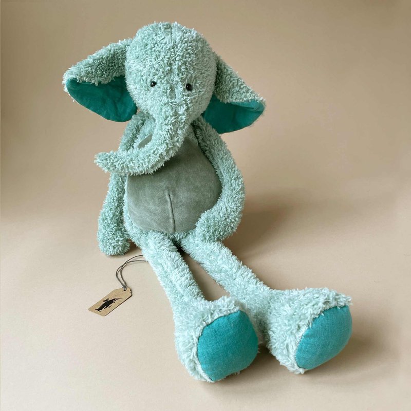 French Moulin Roty fairy tale blue elephant doll 57cm - ของเล่นเด็ก - วัสดุอื่นๆ สีน้ำเงิน