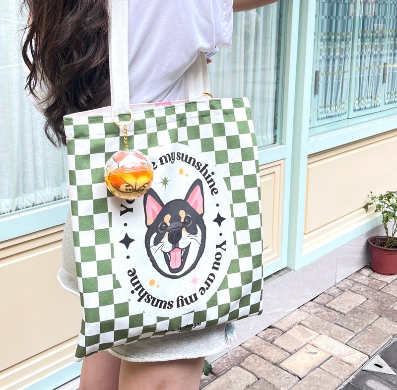 [Customization] Pet-like painted one-shoulder canvas bag with pattern/words on the front and back/arbitrary design/typesetting - Customized Portraits - Cotton & Hemp 