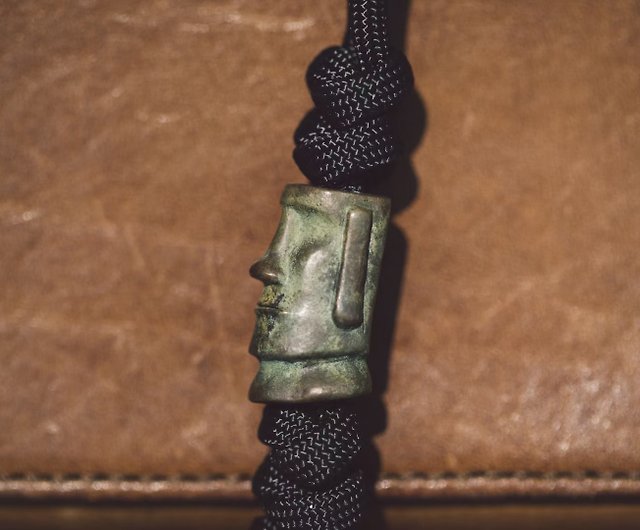 Easter Island Stone Statue Bronze Paracord Knife lanyard bead EDC DIY -  Shop metalfable Keychains - Pinkoi