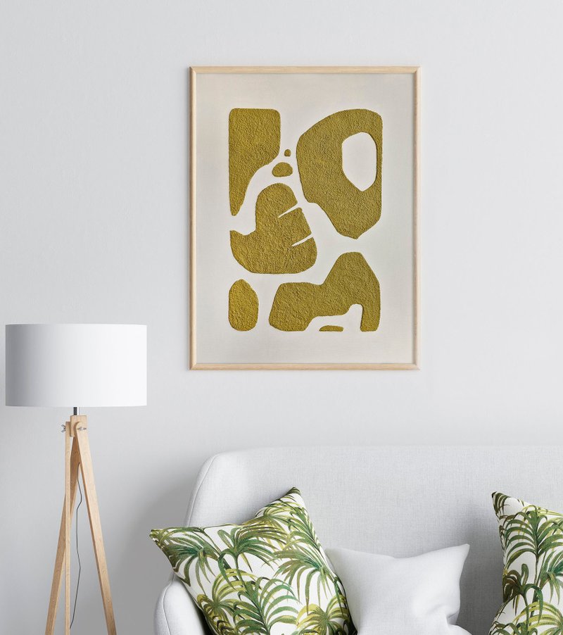 Tan wall art | Tan abstract wall art | Tan canvas art | Tan art painting | Bay 6 - 壁貼/牆壁裝飾 - 棉．麻 咖啡色