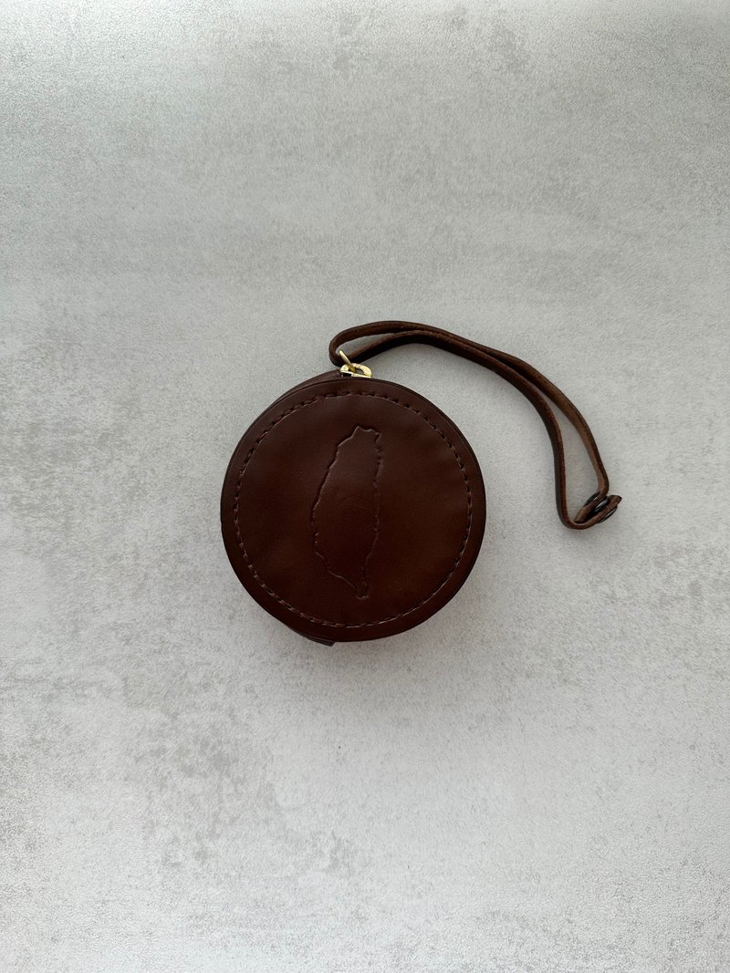 【Customized Gift】Love Taiwan Zipper Leather Coin Purse - Coin Purses - Genuine Leather Multicolor