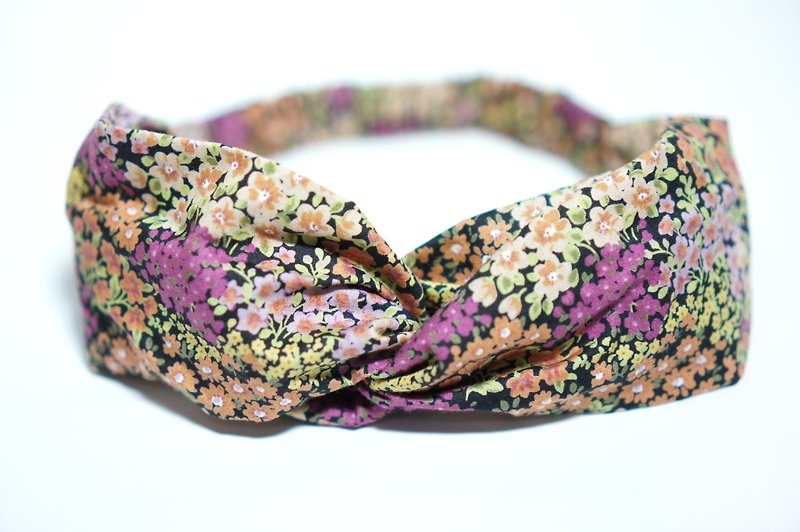 Colored flowers / handmade elastic headband - เครื่องประดับผม - ผ้าฝ้าย/ผ้าลินิน หลากหลายสี