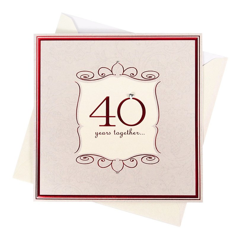 40週年快樂-紅寶石婚【Hallmark-卡片 週年感言】 - 卡片/明信片 - 紙 多色