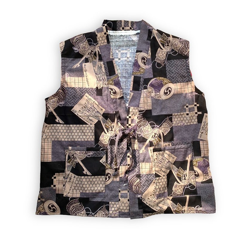 Haori Style Vest - Men's Coats & Jackets - Cotton & Hemp Multicolor