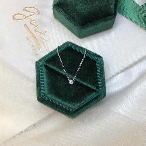 Genie.accessories 鑽石8分項鍊 鎖骨鍊 白14K 黃14K 玫瑰18K金