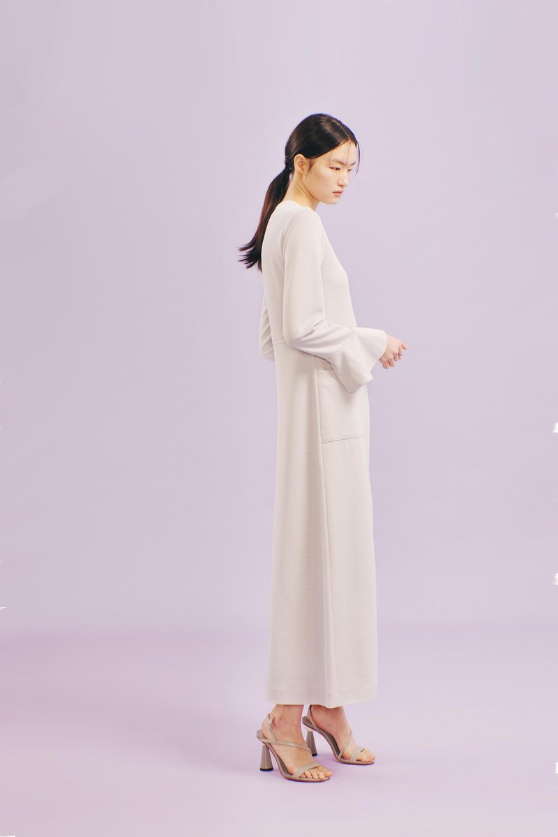 Off-season sale 灰色針織外套洋裝 - 女大衣/外套 - 其他材質 灰色
