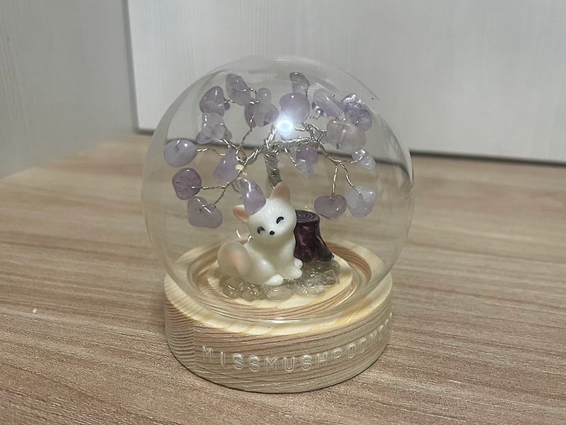 Customized little fox style | Crystal tree series micro landscape crystal ball | Cute | Home decoration - Items for Display - Crystal Purple