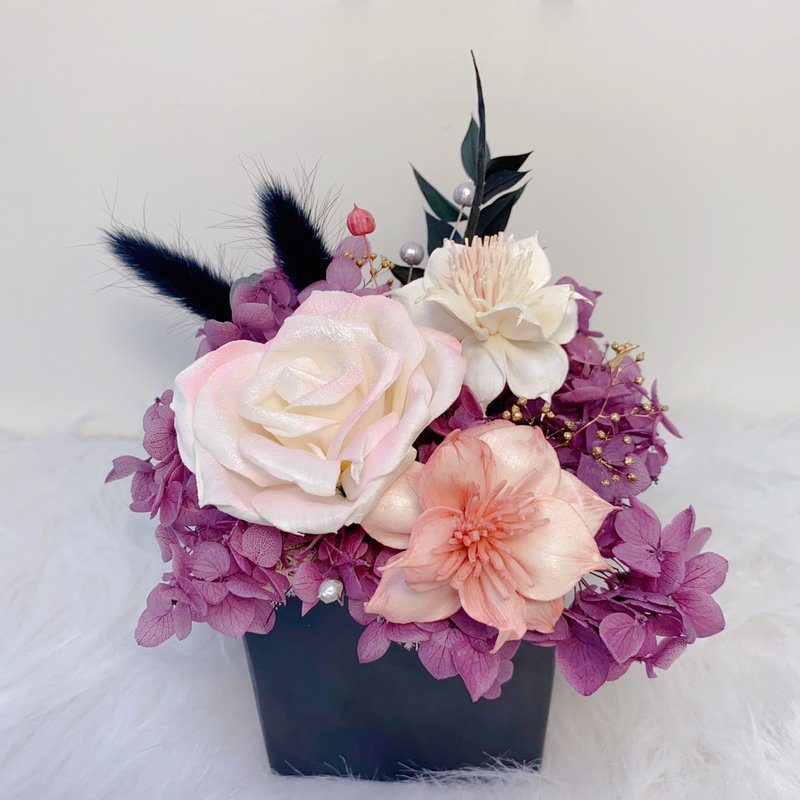 Rose Sola flower eternal flower opening Valentine's Day birthday wedding small office small object purple - Plants - Plants & Flowers 