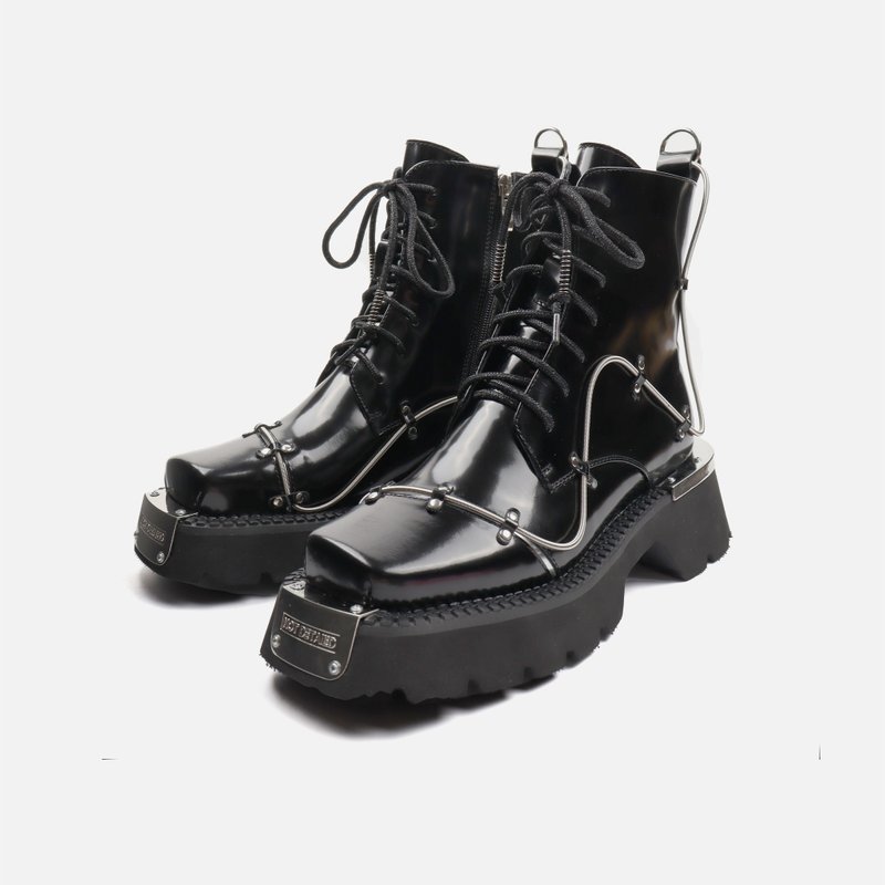 notdetailed Original Autumn New Spring Martin Boots Thick-soled Lace-up Women's Ankle Boots Couple Style - รองเท้าบูทสั้นผู้หญิง - หนังแท้ 