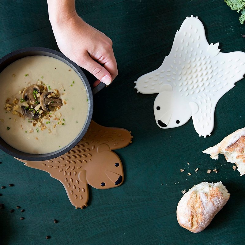 OTOTO 懶熊隔熱墊 - 餐桌布/桌巾/餐墊 - 塑膠 咖啡色