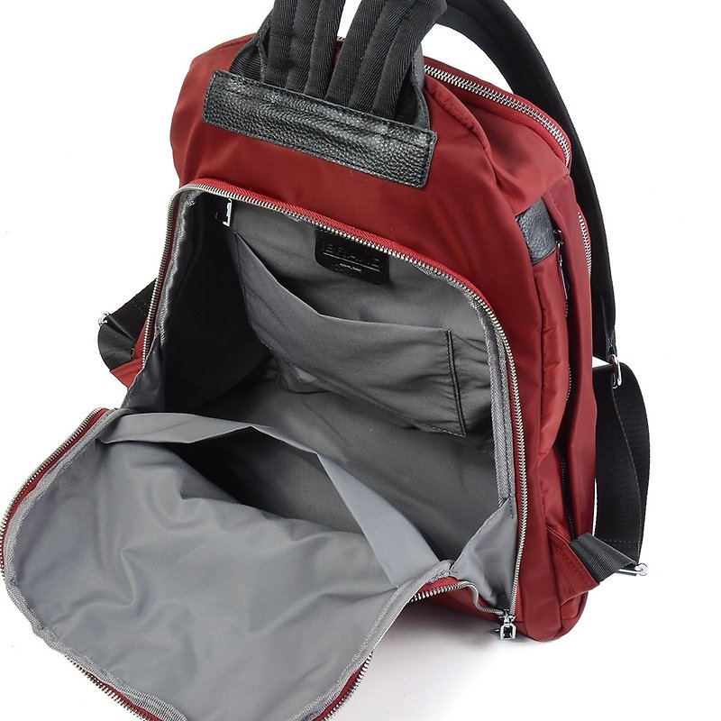 On the journey_Bold shoulder backpack_Original ore wine red - Backpacks - Waterproof Material Blue