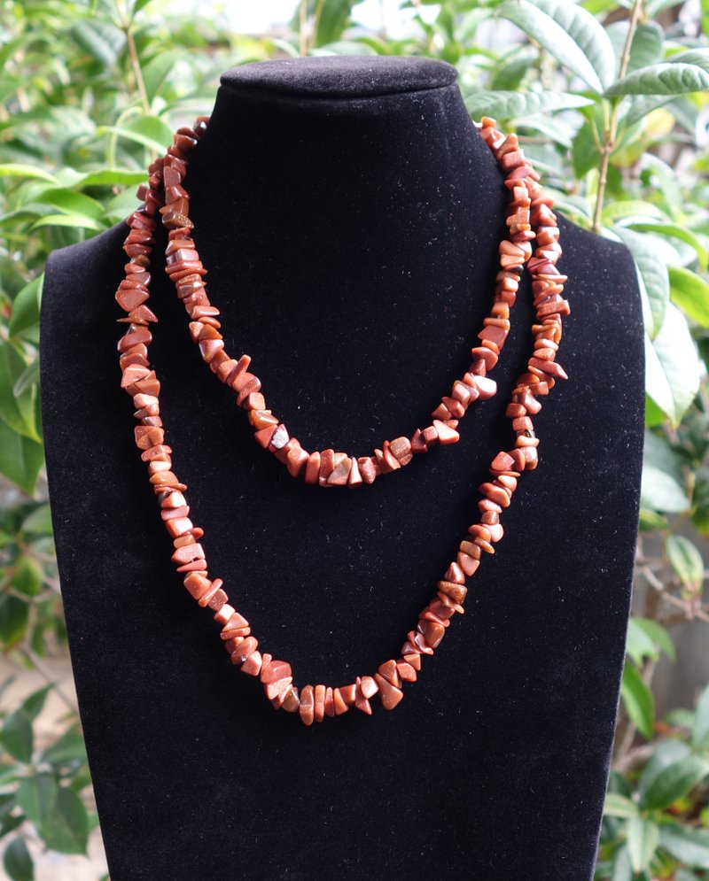 Natural Stone Stone Necklace, Shaped Bead Stone - Necklaces - Jade Brown