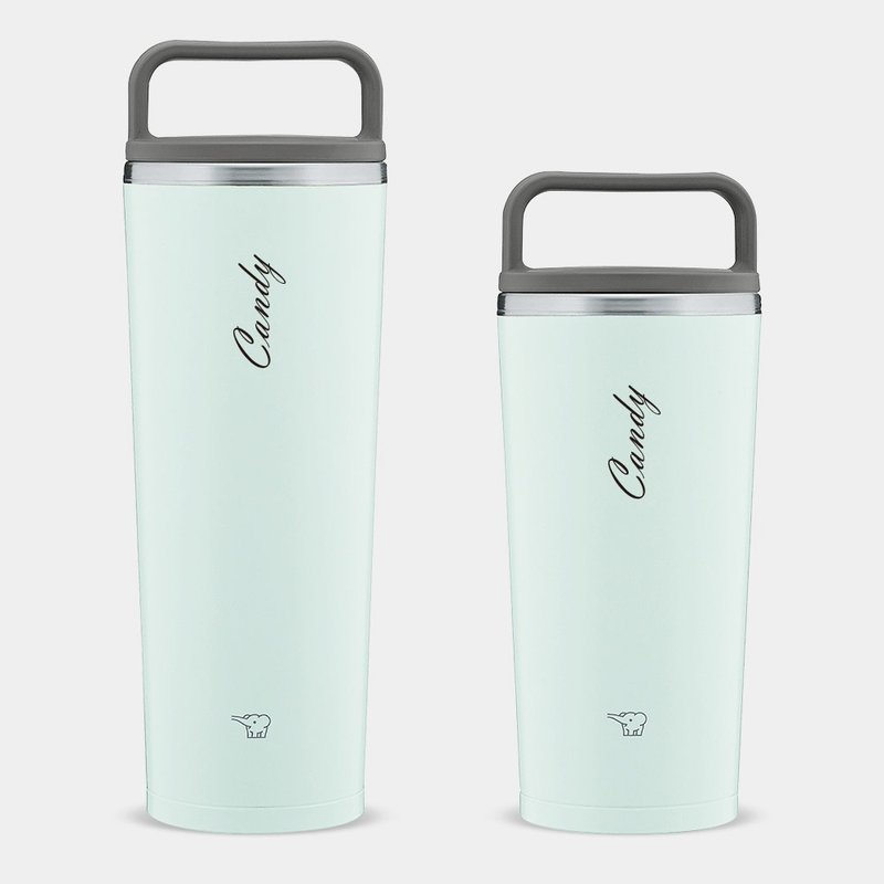 Customized English name cursive letters Japanese Zojirushi ring accompanying cup PU021 - Vacuum Flasks - Stainless Steel Green