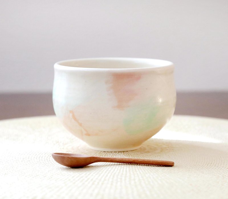 Color makeup Brush-grained bowl / Spring color 1 - Bowls - Pottery Pink