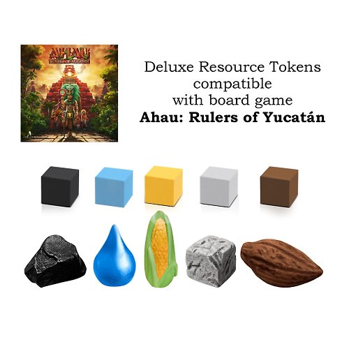 Holy Tokens 與 Ahau 兼容的豪華資源代幣.尤卡坦統治者棋盤遊戲