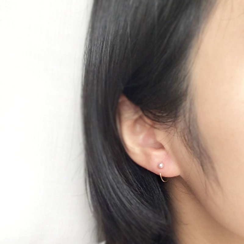 K14gf Pearl Earrings - 耳環/耳夾 - 珍珠 白色