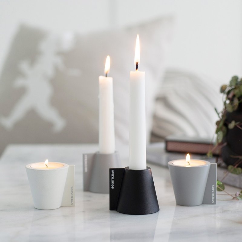 Candle holder Flipp, Black/White/Grey - เทียน/เชิงเทียน - สแตนเลส 